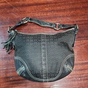 Coach Soho hobo bag in a black signature jacquard canvas 
